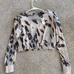 Express Women's Long Sleeve Cropped Top, Small